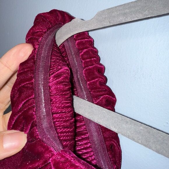 Rebecca Minkoff Vienne velvet square neck puff sleeve mini dress in fuchsia M - Picture 6 of 11